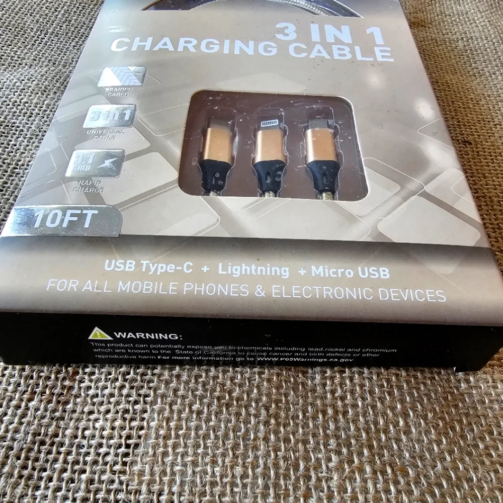 Charging Cable For All Mobile Phones & Electronic Devices, Apollo 18, 3 in 1